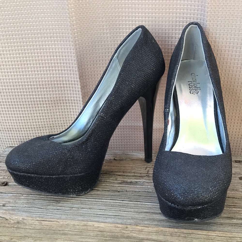 Charlotte Russe Sparkly Black Pumps